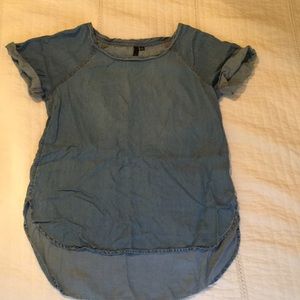 Chambray pullover top